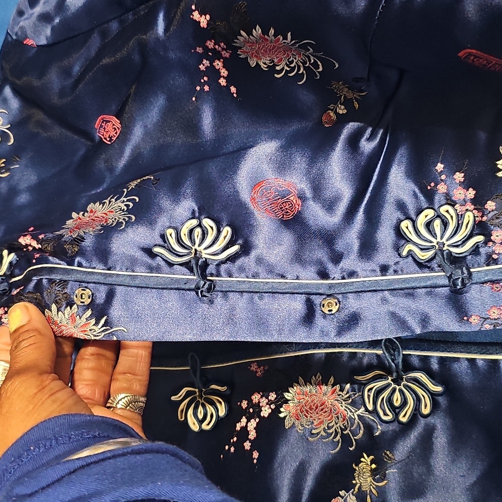 Vintage Elegant Satin Floral Embroidered GOLDEN CAMEL SHANGHI CHINA Jacket - Picture 10 of 10